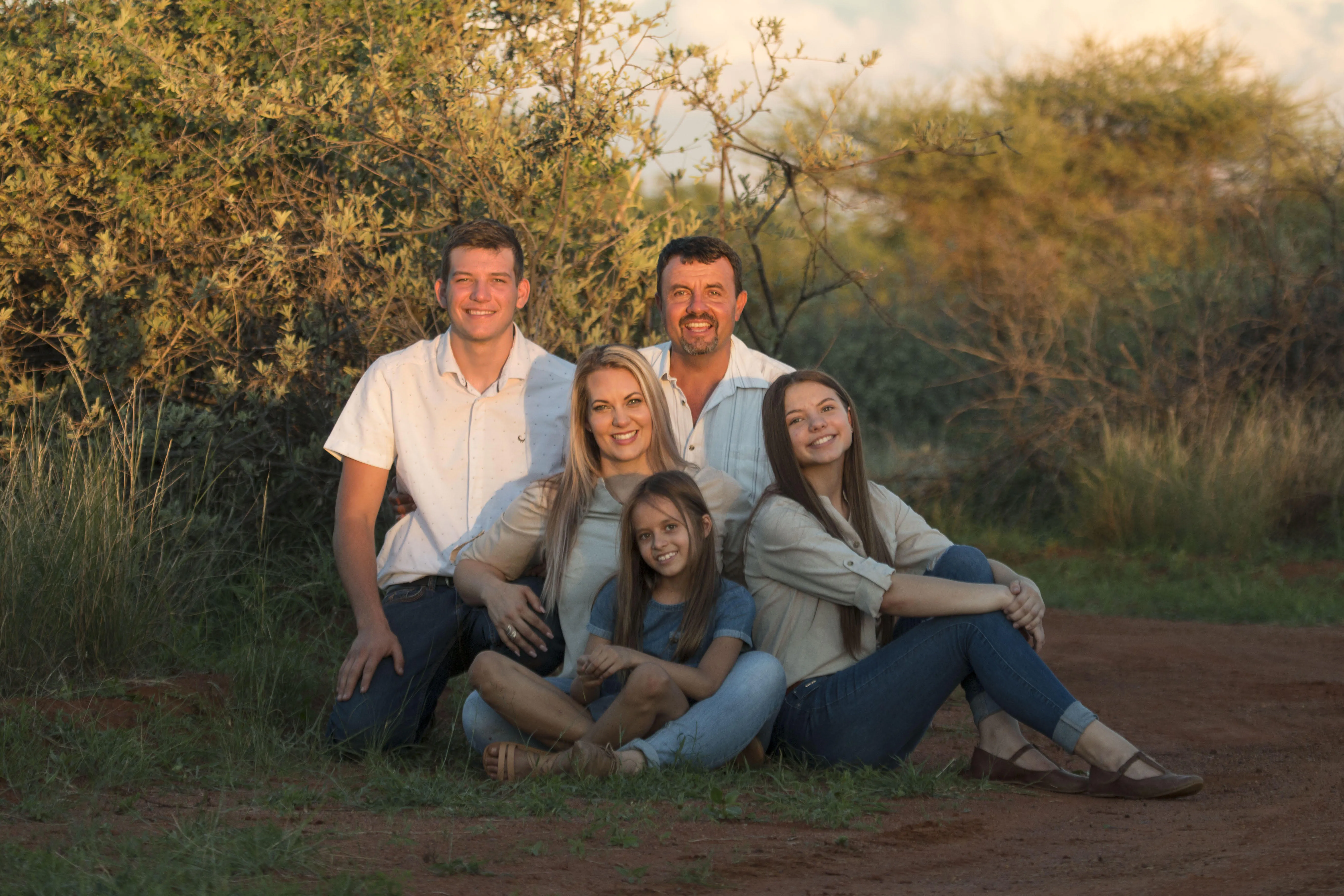 The Lamprecht family posing for a photo