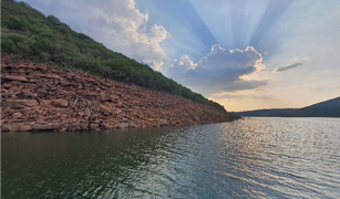 Waterberg dam area from the pontoon boat