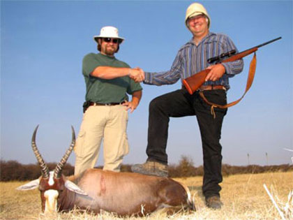 Colter and Ray with his Blesbok