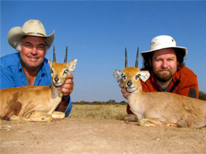 Ray and Colter with their Steenboks