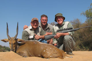 Hunting client John with his Bushbuck