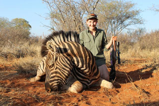 Hunting client Mahlia with her Zebra